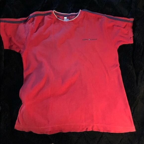 Tommy Hilfiger Waffle Knit Crew Neck Red L - Picture 1 of 6